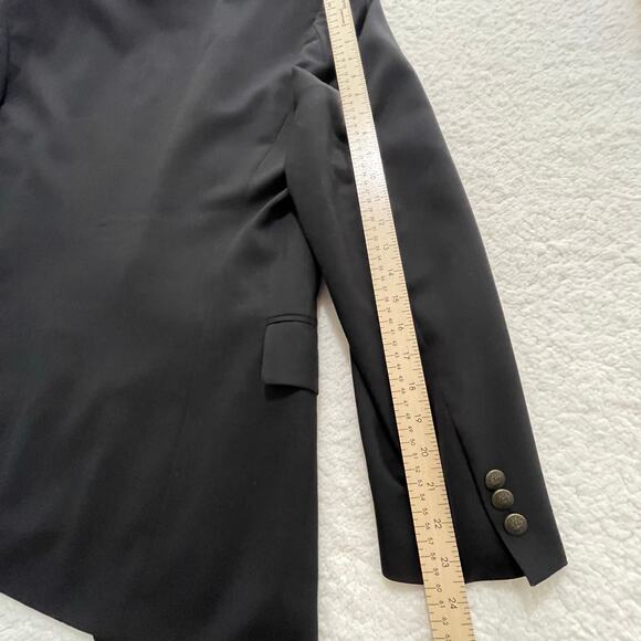 Vintage Oscar de la Renta Black Wool Blazer Sport Coat 44L Gold Crest Buttons - Picture 6 of 12